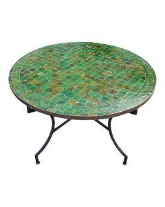 Moroccan Mosaic Table 112 - Handcrafted Concrete Iron Frame