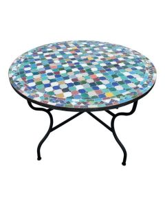 Moroccan Mosaic Table 115 - Handcrafted Zellij, Clay & Ceramics