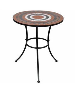 Moroccan Geometric Mosaic Bistro Table: Handcrafted Artistry