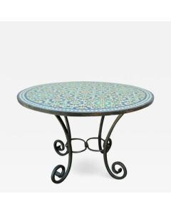 Moroccan Handmade Mosaic Table - Vibrant Colors, Zellij Craftsmanship