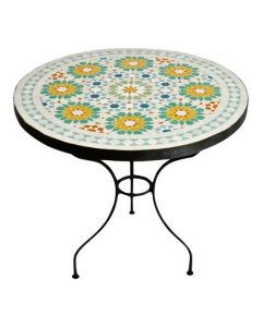 Moroccan Zellij Mosaic Table - Handmade Clay & Ceramics