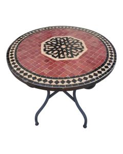 "Handcrafted Moroccan Mosaic Table - Exotic Charm for Indoor & Outdoor Spaces"
