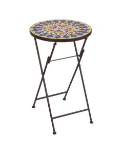 Moroccan Mosaic Bistro Table - Handcrafted Geometric Tile Design