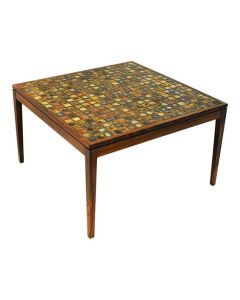 Moroccan Mosaic Table Featuring Geometric Patterns