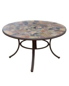 Moroccan Mosaic Bistro Side Table with Geometric Designs