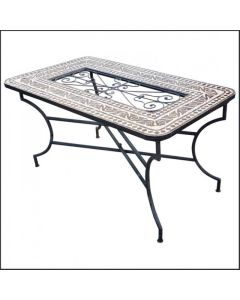 Handcrafted Moroccan Mosaic Bistro Table with Iron Base