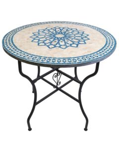 Moroccan Mosaic Table with Iron Base - Exquisite Handcrafted Artistry