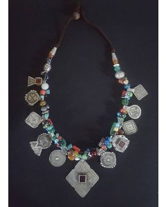 Moroccan Tuareg Berber Geometric Necklace - Handcrafted Artistry Combining Heritage and Elegance