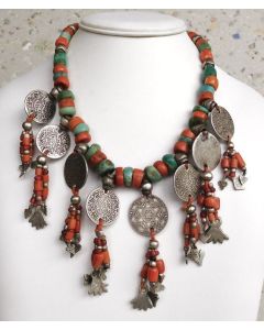 Moroccan Tuareg Berber Geometric Necklace - Handcrafted Cultural Beauty