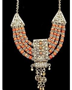 Moroccan Tuareg Berber Geometric Necklace - Handcrafted Ethnic Charm