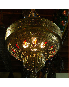 Copper Moroccan Pendant Lamp - Handcrafted Moroccan Design
