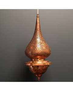 Moroccan Circular Pendant Lamp - Handmade Bronz Punched Metal