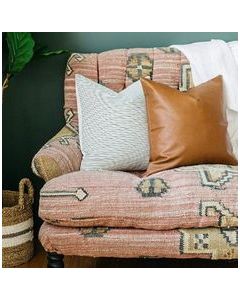 Handwoven Moroccan Stripe Accent Pillow with Zipper