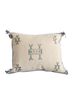 Moroccan Handwoven Cactus Silk Pillow - Berber Crafted