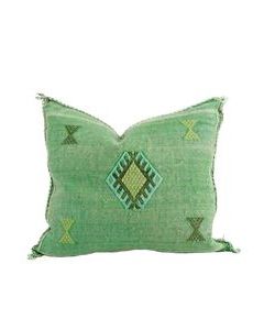 Handmade Moroccan Throw Pillow - Green Sabra Beauty