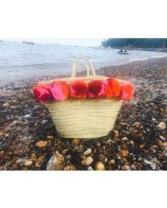 Moroccan Handmade Pom Pom Baskets - Vibrant Ethical Craftsmanship