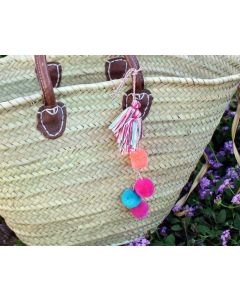 Ethically Handcrafted Pom Pom Baskets for Beach & Storage