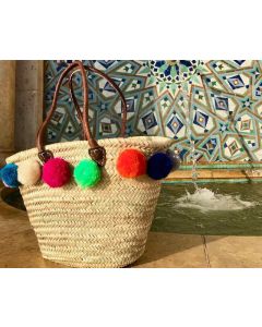 Moroccan Pom Pom Baskets - Handwoven Eco-Friendly Storage