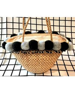 Moroccan Handwoven Pom Pom Baskets for Versatile Style