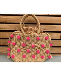 Moroccan Handwoven Pom Pom Baskets for Stylish Storage