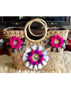 Moroccan Handmade Pom Pom Baskets - Eco-Friendly & Stylish