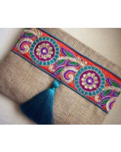 Handmade Moroccan Straw Clutch - Eco-Friendly Berber Woven Bag