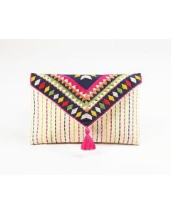Straw Clutch 043 - Elegant Straw Material Clutch