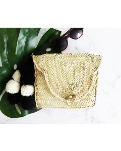 Handwoven Moroccan Straw Clutch - Eco-Friendly & Versatile