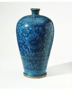 Traditional Moroccan Saffi Blue Handcrafted Vase