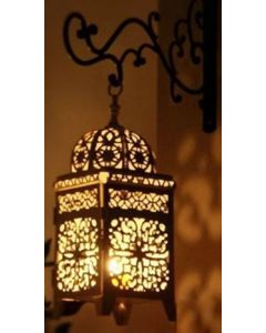 Moroccan Style Handcrafted Silver Metal Wall Lamp