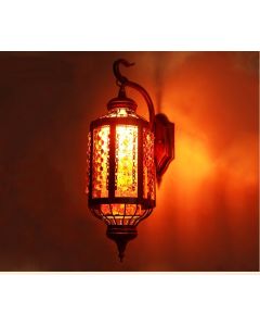 "Moroccan Silver Metal Handcrafted Wall Lamp - Vintage Charm & Elegance"