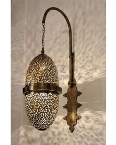 Enchanting Moroccan Silver Pendant Wall Lamps for Indoor & Outdoor Spaces - Handcrafted Vintage Aesthetic with Polished Finish