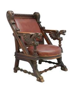 Luxurious Moroccan Wood Chair with Camel Bone Accents