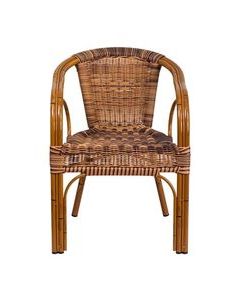 Vintage Moroccan Handcrafted Rattan Wood Chair