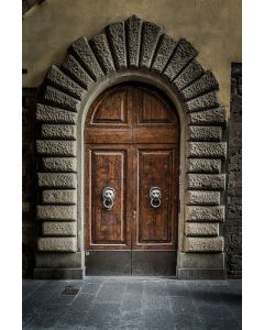 Moroccan Arched Solid Wood Door - Handcrafted Durable Elegance