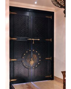 Elegant Hand-Carved Moroccan Wood Door 131 - High-Quality, Durable craftsmanship
