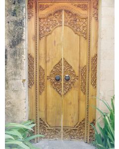 Handcrafted Moroccan Wood Double Doors | Premium Solid Construction