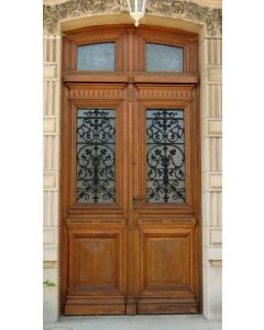 Wooden Moroccan Double Doors - Handcrafted Solid Wood Elegance