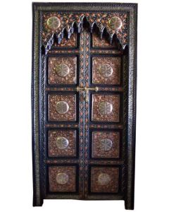 Vintage Moroccan Hand-Carved Wood Door | Premium Craftsmanship