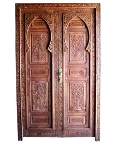 Vintage Moroccan Handcrafted Wood Door - Durable and Elegant