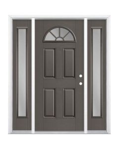 Handcrafted Wood Door with 2 Sidelites - Moroccan Luxury