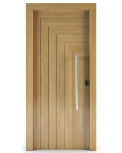 Light Oak Modern Wood Door | Moroccan Crafted | Durable & Sophisticated