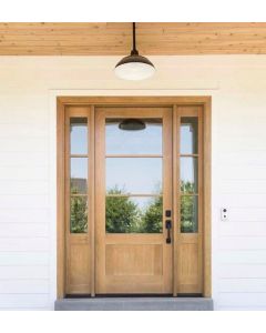 Elegant Wood Front Door with Sidelites | High-Quality Craftsmanship