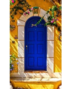 Premium Moroccan Blue Wood Door - Elegant Luxury for Interior & Exterior