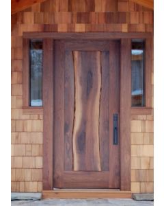 Luxury Mahogany Vintage Front Door with Sidelites - Moroccan Craftsmanship