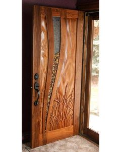 Hand-Carved Moroccan Wood Front Door for Home Décor