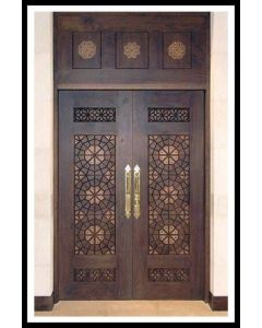 Hand-carved Traditional Moroccan Wood Double Door | High-Quality Craftsmanship