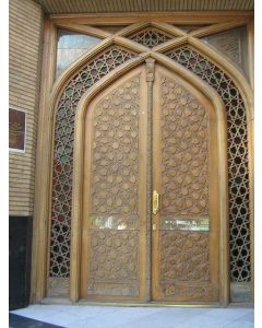 Hand-Carved Moroccan Wood Double Doors for Interior & Exterior