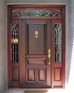Mahogany Wood Front Door with 2 Sidelites | Premium Craftsmanship