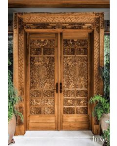 Majestic Moroccan Hand-Carved Double Wood Doors